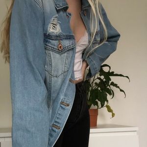 Denim jacket slightly distressed perfect condition
